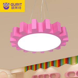 Lámparas colgantes luces de clase de jardín de niños forma de engranaje led led chandelier parque