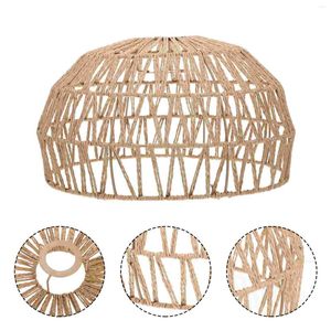 Lampes suspendues Abat-jour Lumière Abat-jour Couverture Tissé En Osier Plancher Rustique Suspendu Garde Ferme Rotin Luminaire Plafond Nuances