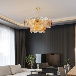 Lampes suspendues LED Art Déco Moderne En Acier Inoxydable Verre Designer Lustre Lampe Suspendue Éclairage Lustre Luminaire Pour Foyer