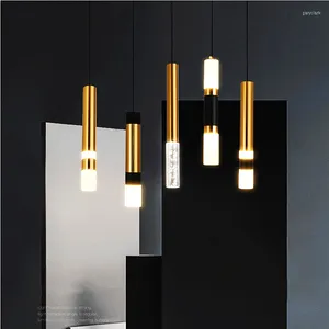 Lampes suspendues Lustre LED Double source de lumière Éclairage haut et bas AC85-260V COB Dimmable 7W / 12W Cuisine Salle à manger Salon