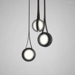 Lámparas colgantes Lámpara LED Nordic Modern Glass Hanging Living Room Chandelier Bar Table Gray Dining Loft Decor