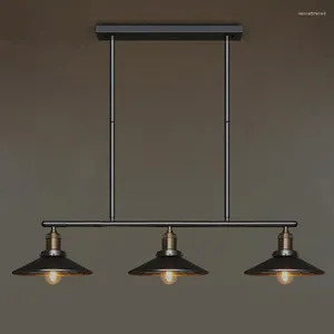 Lampes suspendues Loft Vintage Lights Bar Nordic Industrial Black Inside avec miroir E27 110V / 220V Home Lighting