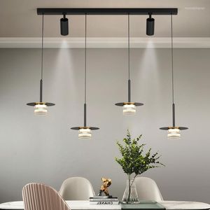 Lampes suspendues lustre de salle à manger en cristal de luxe avec projecteur pour chambre salon bar appartement villa décoration lumière