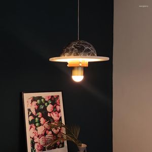 Lampes suspendues en cuir de marbre Lampe décorative de luxe Lampe de chevet Table à manger moderne et reproduction de bar