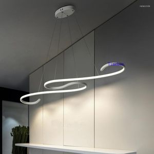 Lámparas colgantes Lámpara curva moderna Restaurante simple Luces LED Estudio de oficina Luz Dormitorio Café Bar Creativo
