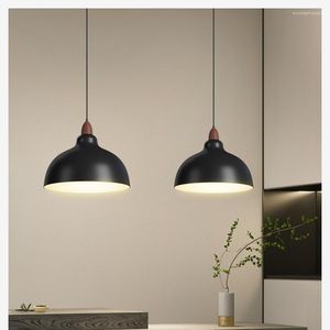 Lampes suspendues plafond suspendu moderne bois aluminium E27 lumières salle à manger table de chevet cuisine décoration éclairage