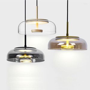 Lampes suspendues lustre à Led moderne luminaires salon salle à manger bar nordique contemporain plafonnier lustre en verre