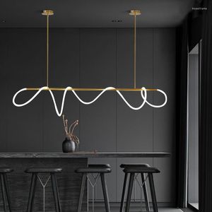 Lampes suspendues Moderne LED Lumières Long Tuyau Hanglamp Pour Creative Bar Café Boutique Art Front Desk Nordic Designer Lustres Éclairage