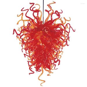 Lampes suspendues éclairage moderne Murano couleur rouge lustres en verre lampe sur mesure décorations pour la maison salon lumières Style
