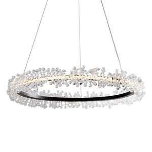 Lámparas colgantes Nordic American Luxury Crystal Garland Lights Dormitorio Sala de estar Estudio El Ring Decor LightingPendant