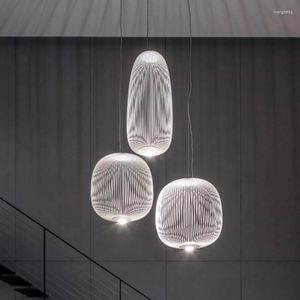 Lámparas colgantes Lámpara de jaula de pájaros nórdica Foscarini Radios Luz Sala de estar Luces colgantes modernas Luminaria interior de hierro