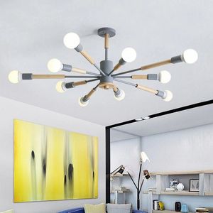 Lampes suspendues Nordic Designer LED Lustre pour salon blanc lustre chambre noir lustres en bois suspendus lumières salle à manger éclairage