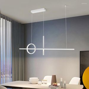 Lámparas colgantes Nordic Simple LED Techo Araña Mesa Comedor Cocina Minimalista Tira larga Creativo Foco Diseño Luz Lujo