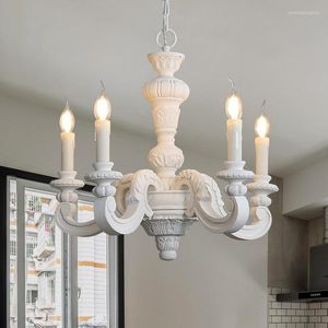 Lampes suspendues pilier lustre en bois éclairage Vintage blanc rétro lustres pour chambre de bébé maison intérieur chambre salon