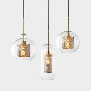 Lampes suspendues Post-moderne verre LED lumières lampe suspendue nordique salon Loft décor industriel cuisine Edison lumièrespendentif