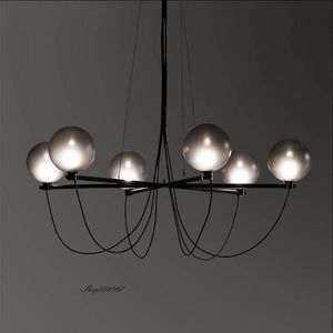 Lampes suspendues Postmodern Glass Lights Vintage Black Pearl Lustre Salon Led Suspension Luminaire Restaurant Salle à manger