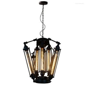 Pendants lampes r￩tro lumineuses American Industrial Light Black Lampe vintage Suspension Salon D￩coration de chambre ￠ coucher