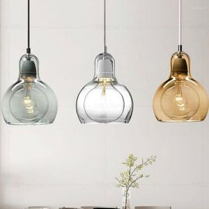 Lampes suspendues Simple verre salle à manger lumière fleur boutique lampe décorative maison cuisine luminaire