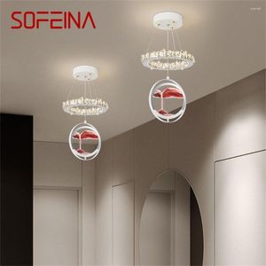 Lampes suspendues SOFEINA sablier lumières lampe suspendue contemporaine en or LED 3 couleurs décor créatif pour la maison salle à manger allée