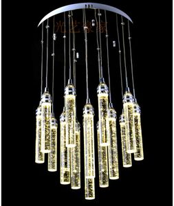 Lampes suspendues en acier inoxydable bulle cristal lumière Led Luminaria lampe pour salon colonne suspendu salle à manger LustresPendant