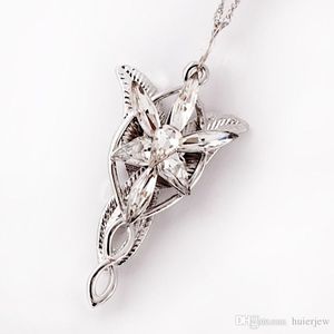 Collar con colgante Chapado en plata El señor de la película Arwen Evenstar Arwen Collar con colgante de 5 * 3 CM para mujer