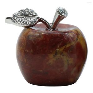 Pendentif Colliers 1.2 pouces à la main Craved Crazy Agate Apple Artisanat Statue Figurines Maison Salon Chambre Décoration Cadeaux