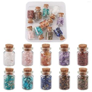 Pendentif Colliers 1 Set Coloré Verre Clair Souhaitant Bouteille Gravier DIY Décorations Avec Des Pierres Précieuses Synthétiques Naturelles Bouchon De Liège