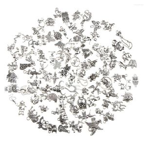 Pendentif Colliers 100 Pièce En Gros En Vrac Antique Argent Couleur DIY Artisanat Fabrication De Perles Assorties Forme Bijoux