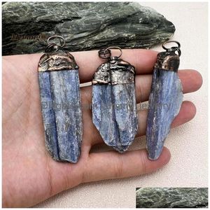 Pendentif Colliers 10pcs Boho Bijoux Irregar Grande Pierre Naturelle Bleu Kyanite Quartz Vintage Collier My230906 Drop Livraison Dh8Hj