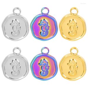 Pendentif Colliers 10pcs Mini Géométrique Sea Horse Bijoux En Acier Inoxydable Personnaliser DIY Faire Collier Pour Hommes Fournitures