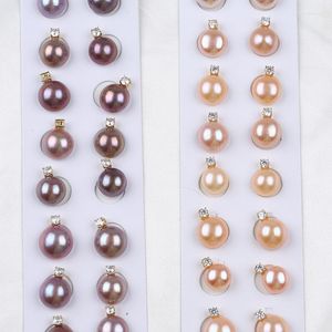Collares colgantes 11-13 mm rosa / púrpura Mabe joyería de perlas de agua dulce para mujeres