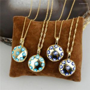 Colliers pendants 18 pouces 20pcs / lot Collier plaqué Couleur de couleur Eye Email Charme Bijoux Copper Chaîne en gros