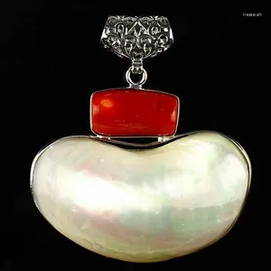 Pendentif Colliers 1x Mode Naturel MOP Nacre Blanc Rose Noir Shell Perles De Fleurs