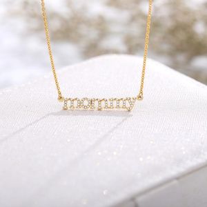 Collares colgantes 2021 Collier Femme carta de moda de acero inoxidable cadena larga colgantes para mamá Día de la madre regalos de cumpleaños