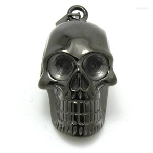 Collares colgantes 2022 Llegados Hombres Boys Calavera 316L Acero inoxidable Cerebro malo Negro