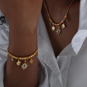 Pendentif Colliers 2023 Vintage Collier Coloré Bracelet Ensemble Bohème Ethnique Robe Afghane Indienne Bijoux De Mariage 231212