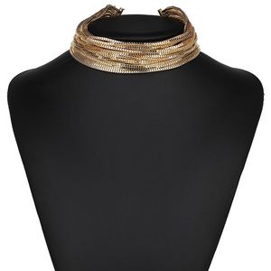 Collares colgantes 2023 Venta al por mayor JUJIA Declaración Joyería Collares Mujer Cadena de metal Chockers Maxi Collar de oro
