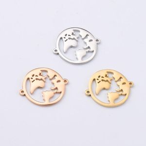 Collares con colgantes 22 mm Hollow Out World MapPendant