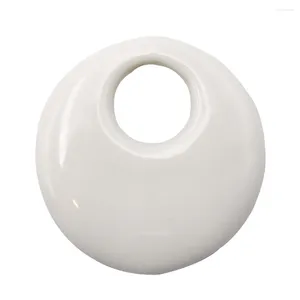 Pendentif Colliers 2pcs 45.5x45x7mm Seasha ronde en porcelaine blanche en céramique blanche pure Chine un trou percé pour le matériel de fabrication de bijoux