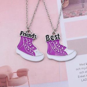 Collares colgantes 2 unids BFF Zapatos de baloncesto Collar Mujeres Amigos Amistad Moda Joyería de Navidad Regalos Bijoux Femme