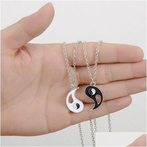 Pendentif Colliers 30 Ensembles / Lot Fantastique Meilleurs Amis Ying Yang Taiji Bagua Charme Bijoux Pour Les Amoureux Colar Mascino Drop Delivery Pendan Dhehs