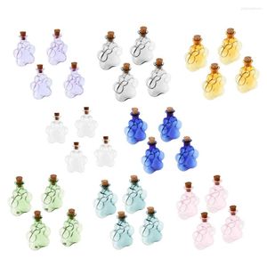 Collares pendientes 4 piezas Mini botella de los deseos de vidrio vacío Vial Charms tarros con tapones de corcho DIY Craft