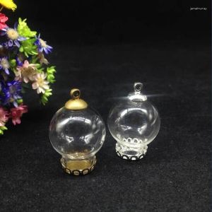 Colliers pendants 50sets / lot 20 12 mm Globe de verre vide Boule Boule dentelle 8 mm Capeur de capuche Dome Colliers de bricolage