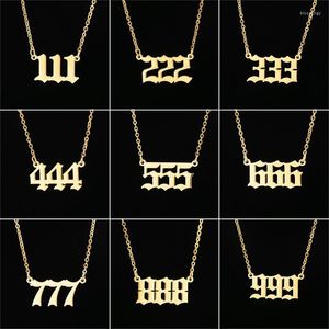 Collares pendientes 777 Lucky Angel Number Charm Silver Gold Color Woman Ladies Chain Necklace Acero inoxidable Joyería Regalo 111-999