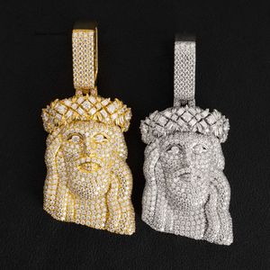Colliers de pendentif 925 Silver Moissanite Pendant Hip Hop Jesus Jewelry passe Diamond Test