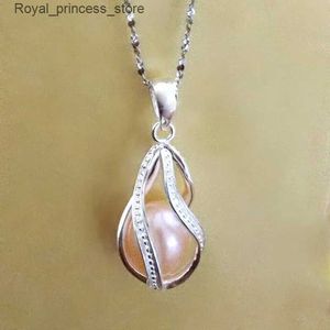 Colliers de pendentif 925 argent torsadé en forme de larme en forme de larme en forme de perle pur argent spirale accessoire utilisé pour les boucles d'oreilles de collier de bricolage Q240426