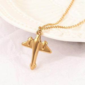 Pendentif Colliers Avion Charme Collier Avion Minimaliste Pour Femmes Hommes En Acier Inoxydable Bijoux Voyage Amoureux Avion Tour De Cou