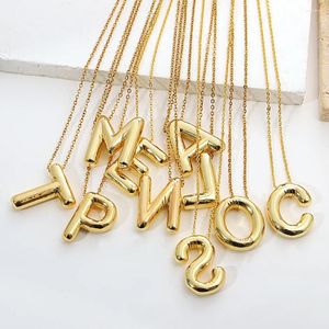 Colliers pendants alliés alphabet ballon bulle initiale lettre pour femmes hommes plaqués en cuivre