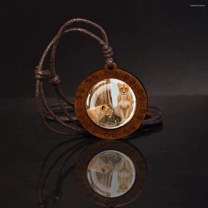 Collares colgantes accesorios de joyería vintage de madera collar de madera con diferentes patrones de acción y hermosa simplicidad