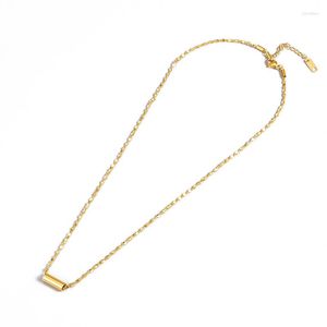 Pendentif Colliers Barils Collier Pour Femmes Filles Cylindre Or Couleur Titane Acier Charme Clavicule Bijoux Cadeau En Gros (GN863)